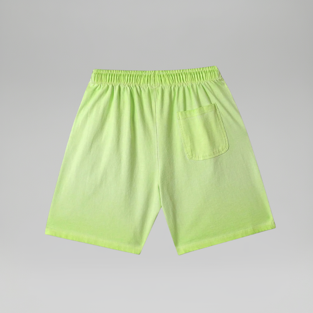 Men’s Gradient Washed Graphic Print Cotton Shorts