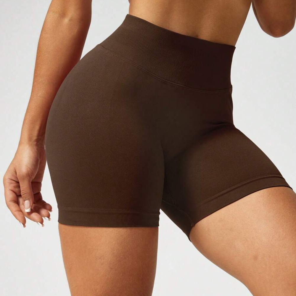 Pack Of 1 Solid Color Fitted Workout Shorts For Women