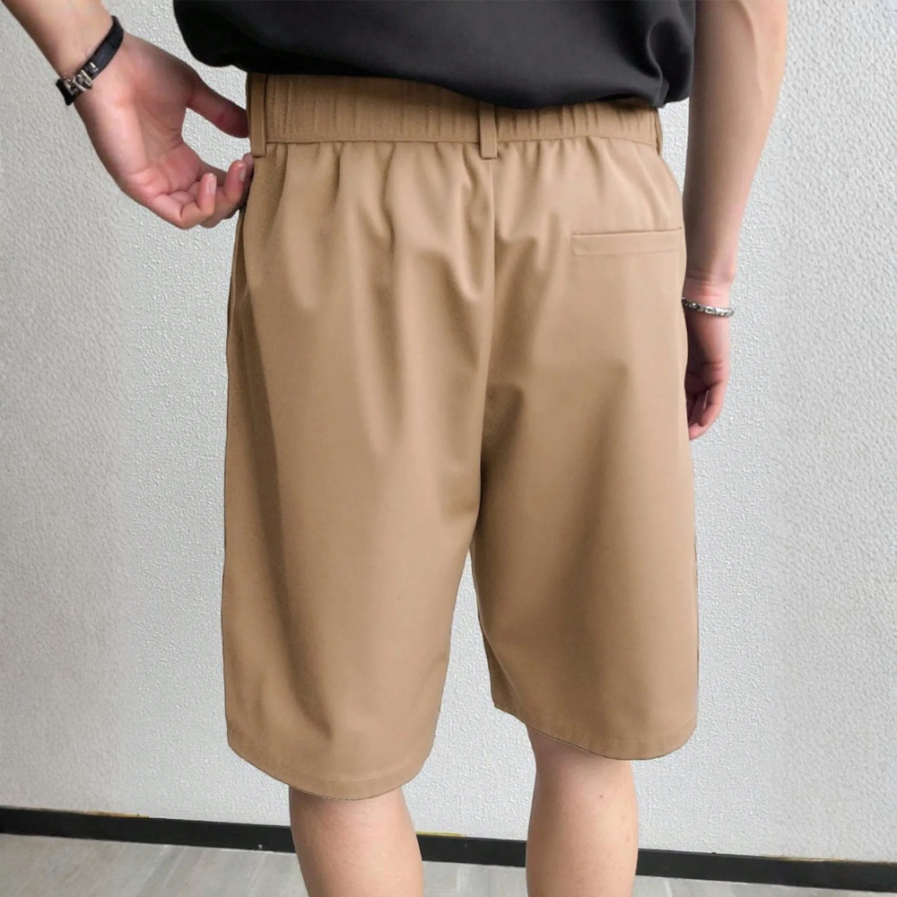Men’s Striped Pleated Loose Fit Casual Shorts