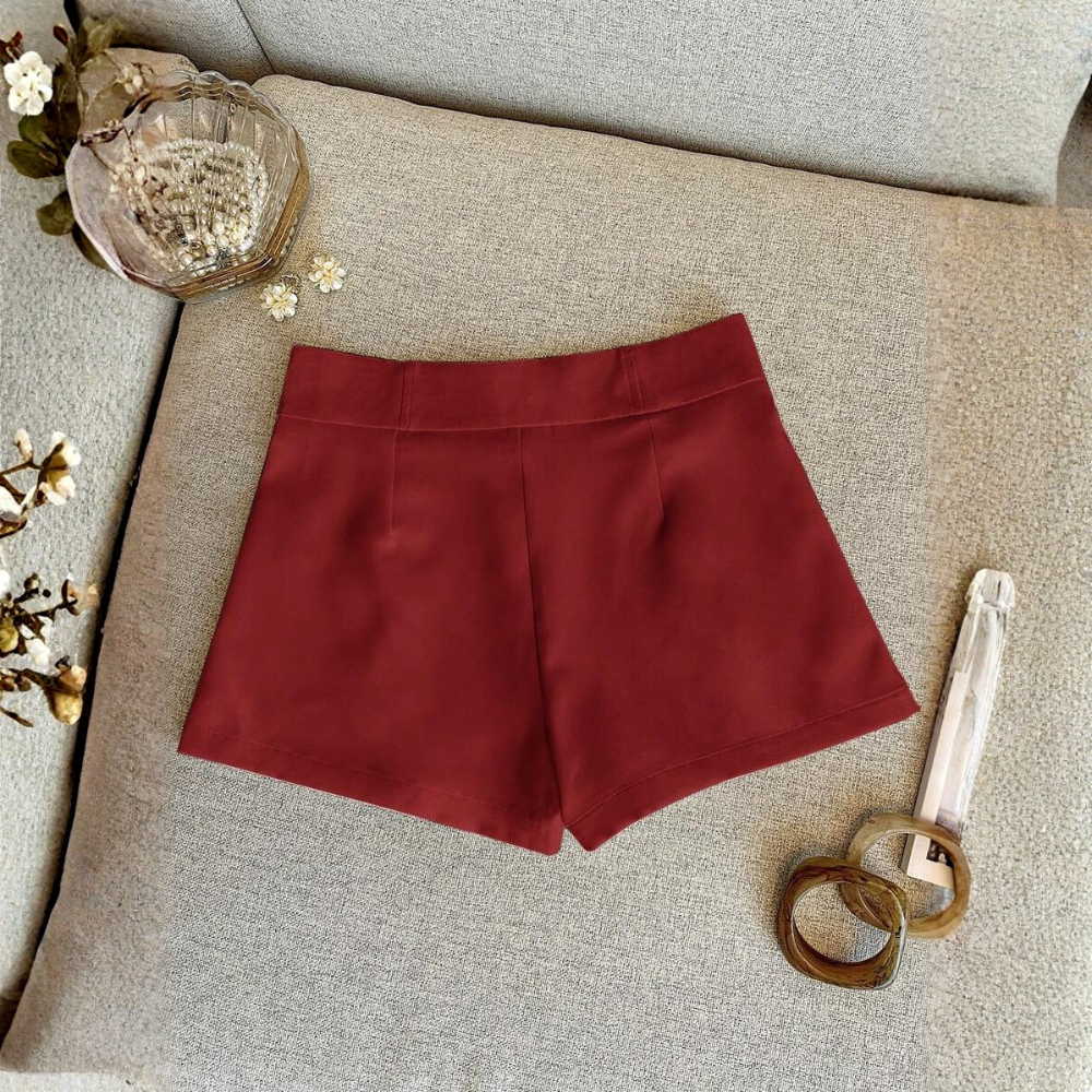 Solid And Color Casual Shorts Fashionable For Women