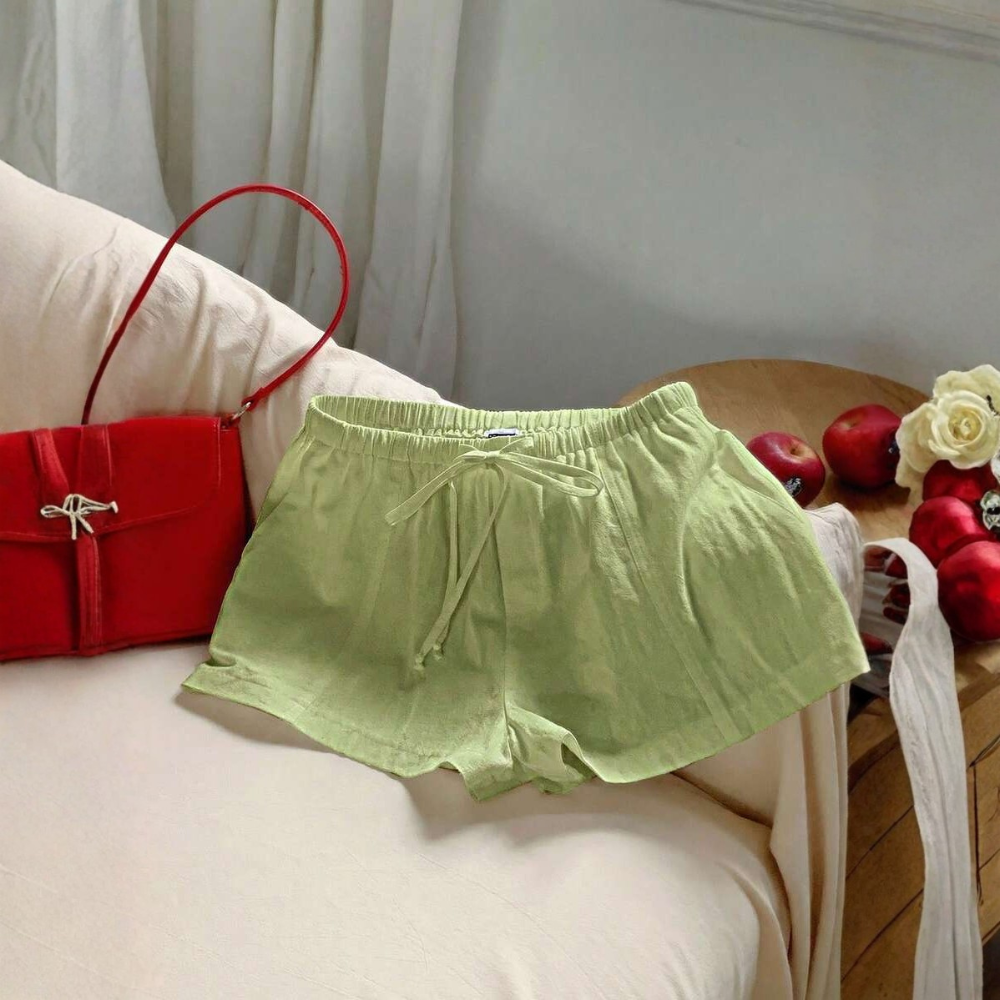 Casual And Loose Drawstring Solid Color Shorts Everyday For Women