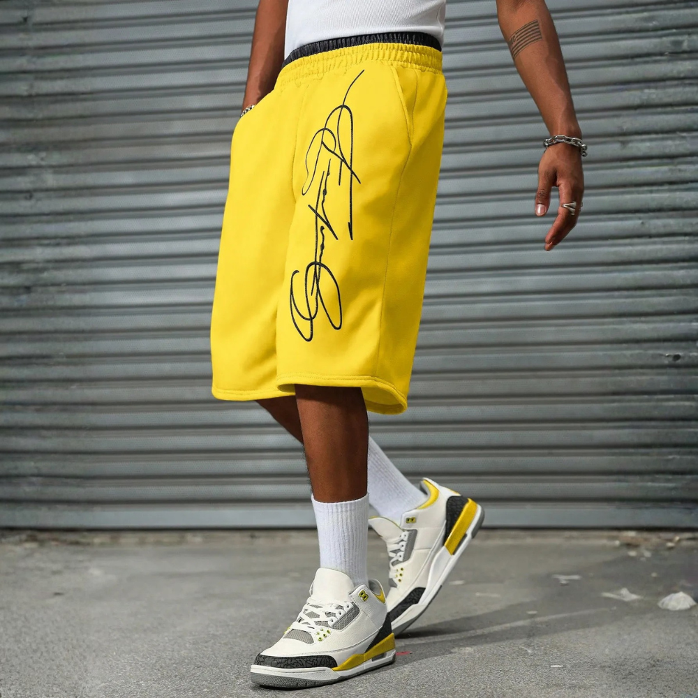 Men’s Contrast Trim Drawstring Casual Sweatpants Shorts