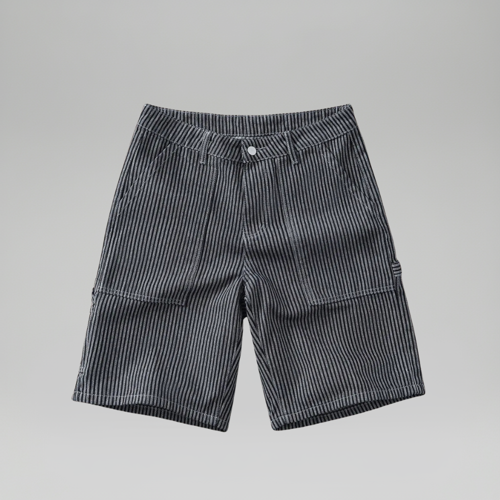 Men’s Faded Light Wash Loose Fit Denim Shorts