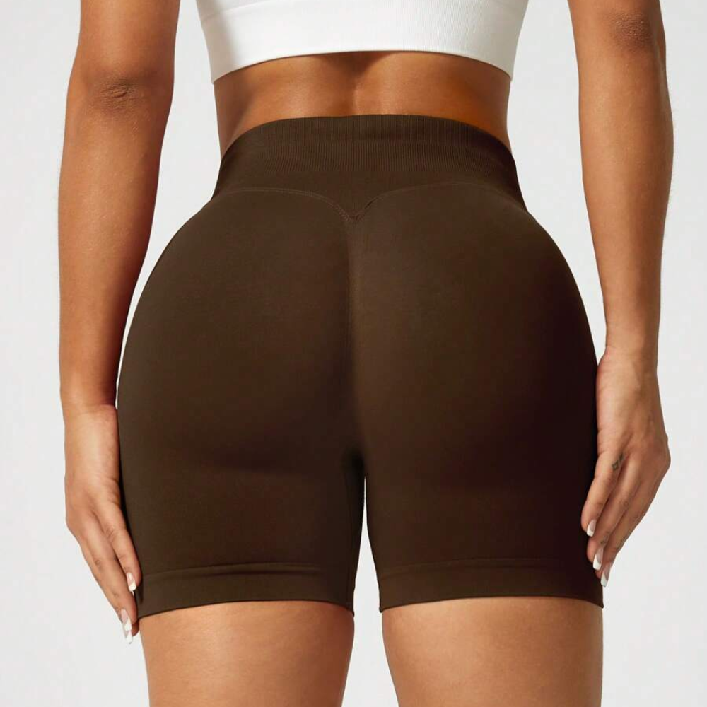 Pack Of 1 Solid Color Fitted Workout Shorts For Women