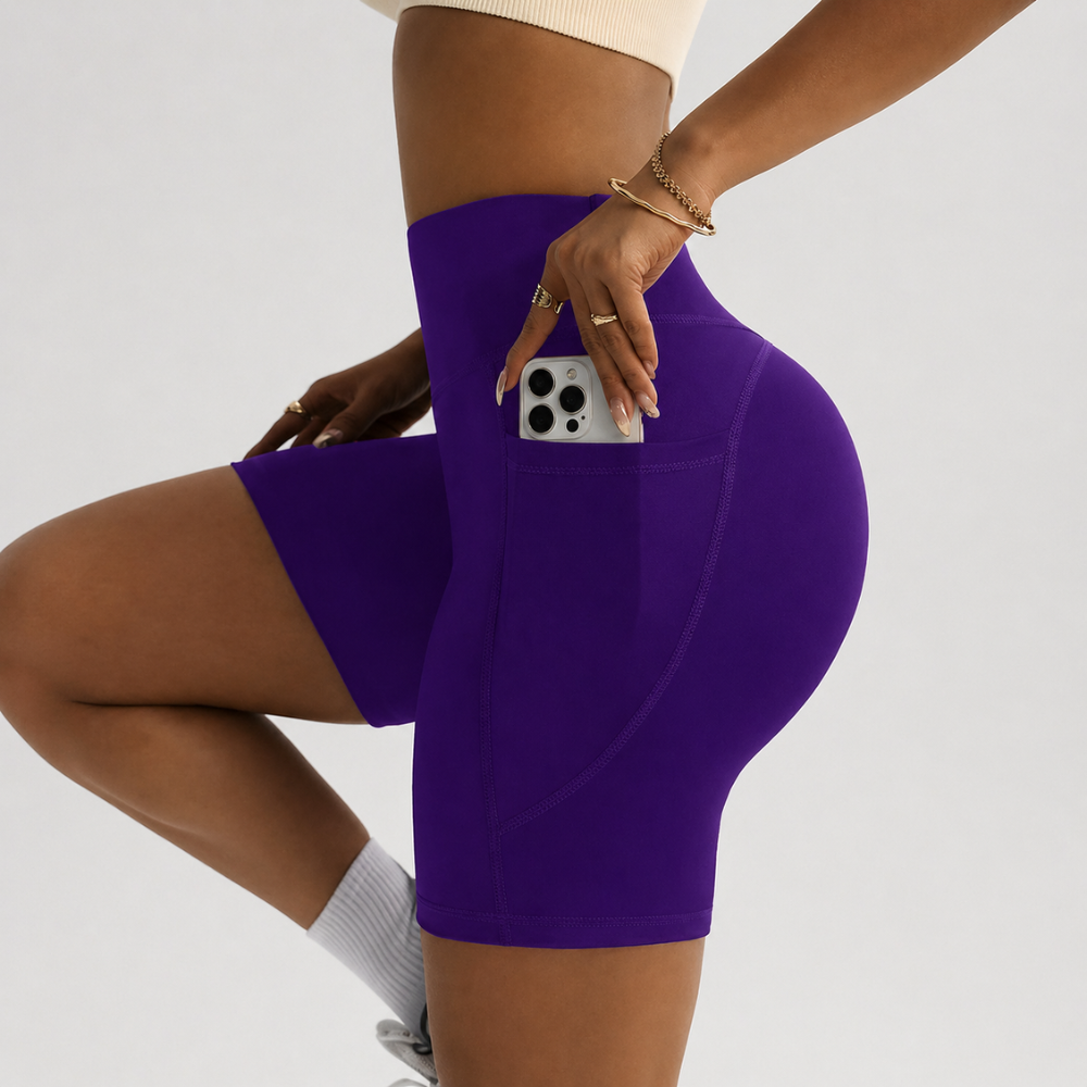 Spring And Summer Casual Slim High Waist Fitness Shorts For Women