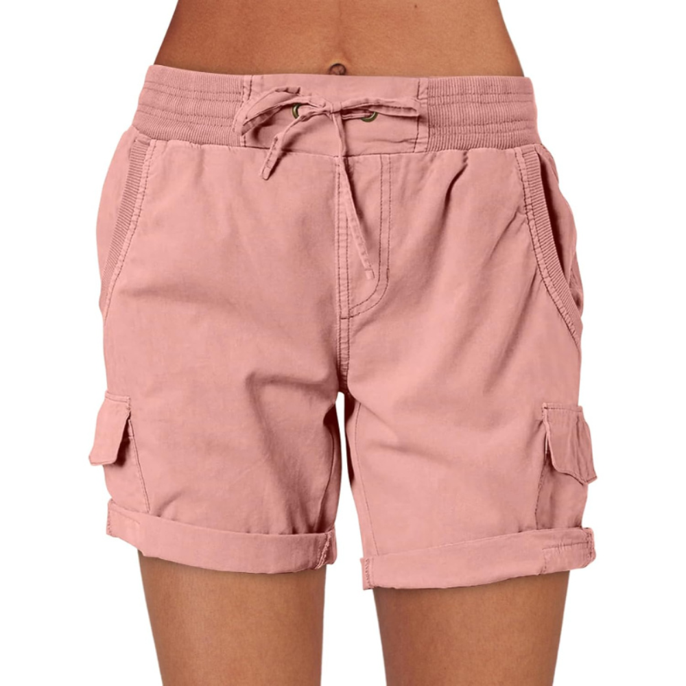 Cargo Shorts with Drawstring Six Pockets Functional Stylish