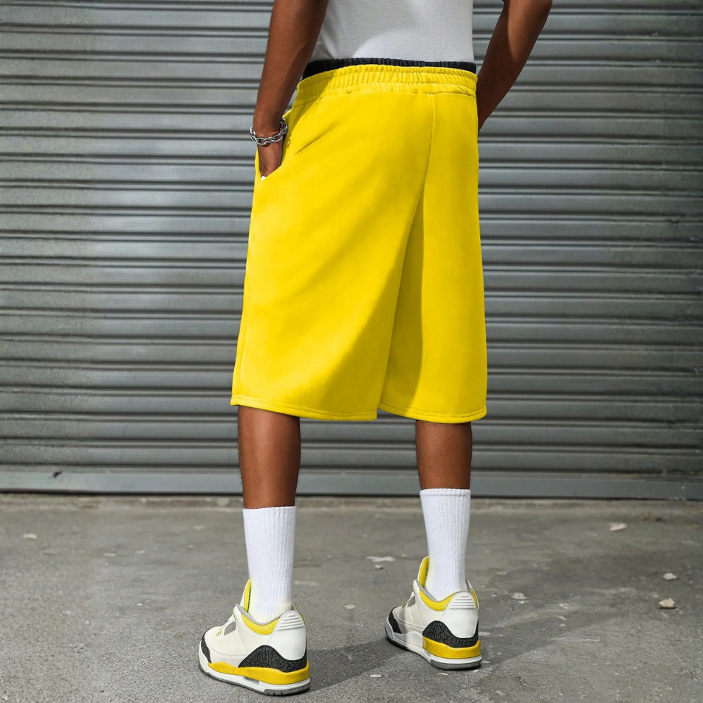Men’s Contrast Trim Drawstring Casual Sweatpants Shorts
