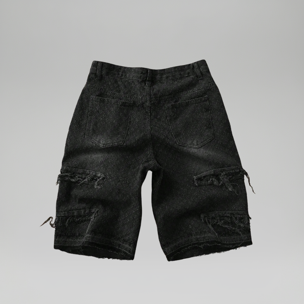 Men’s Faded Light Wash Loose Fit Denim Shorts