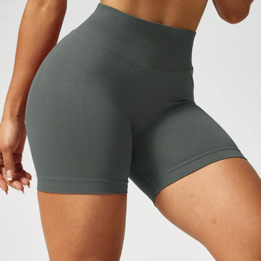 Pack Of 1 Solid Color Fitted Workout Shorts For Women