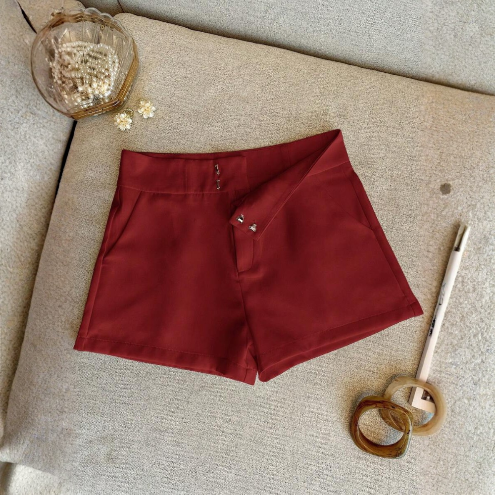 Solid And Color Casual Shorts Fashionable For Women