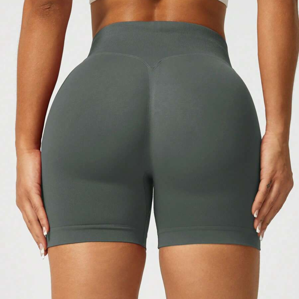Pack Of 1 Solid Color Fitted Workout Shorts For Women