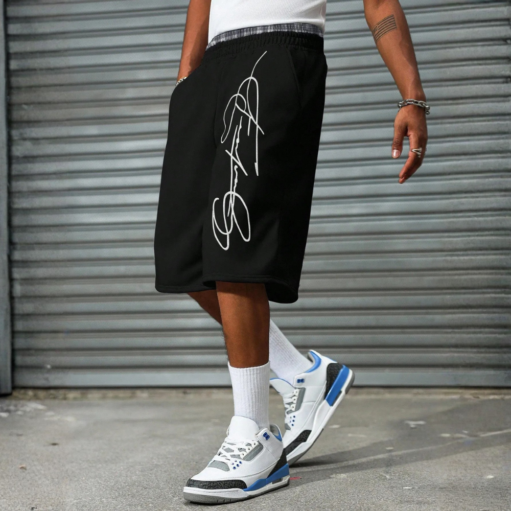 Men’s Contrast Trim Drawstring Casual Sweatpants Shorts