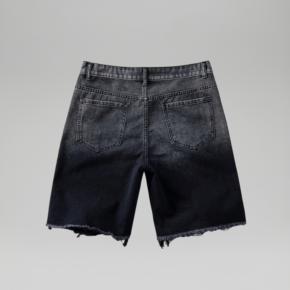 Men’s Faded Light Wash Loose Fit Denim Shorts