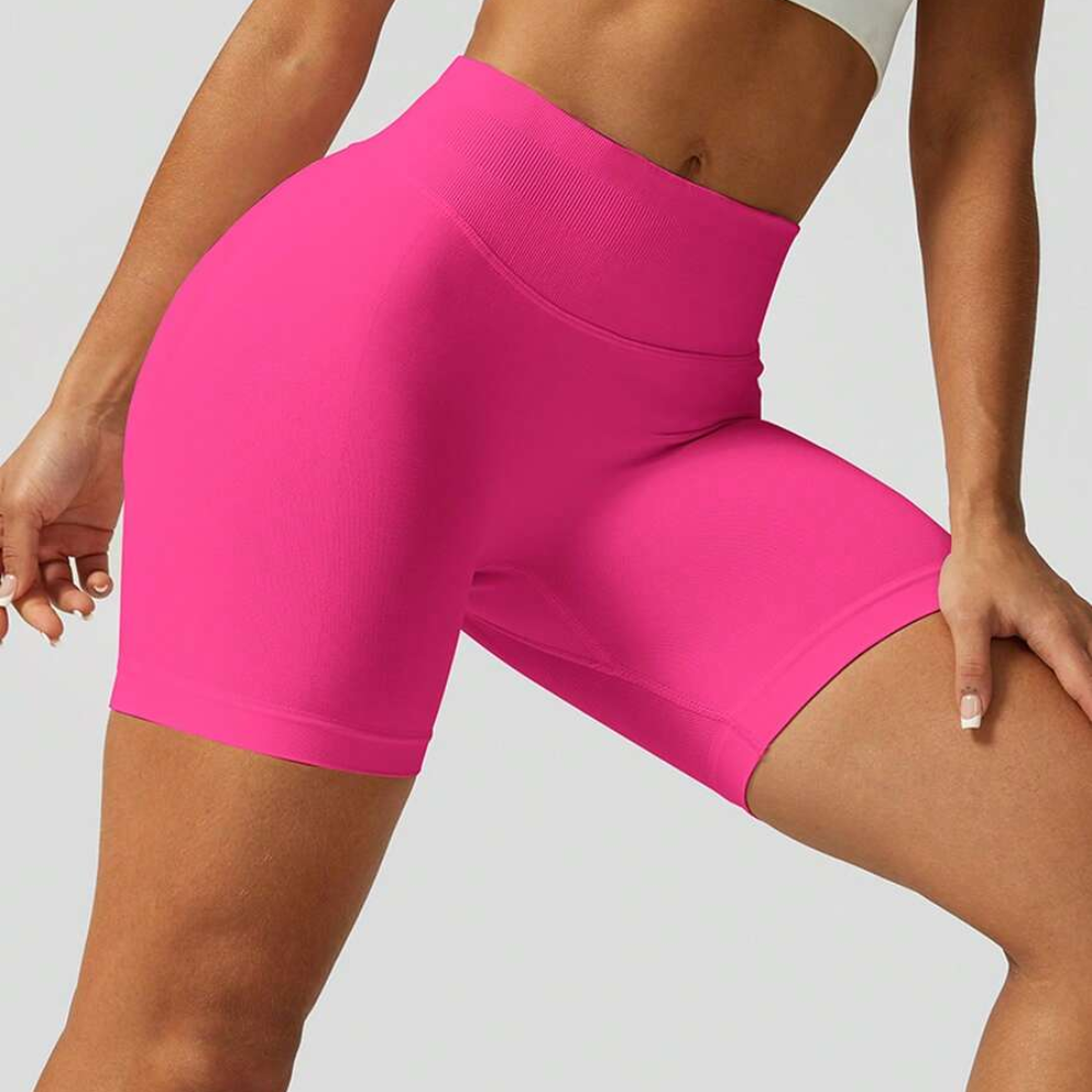 Pack Of 1 Solid Color Fitted Workout Shorts For Women