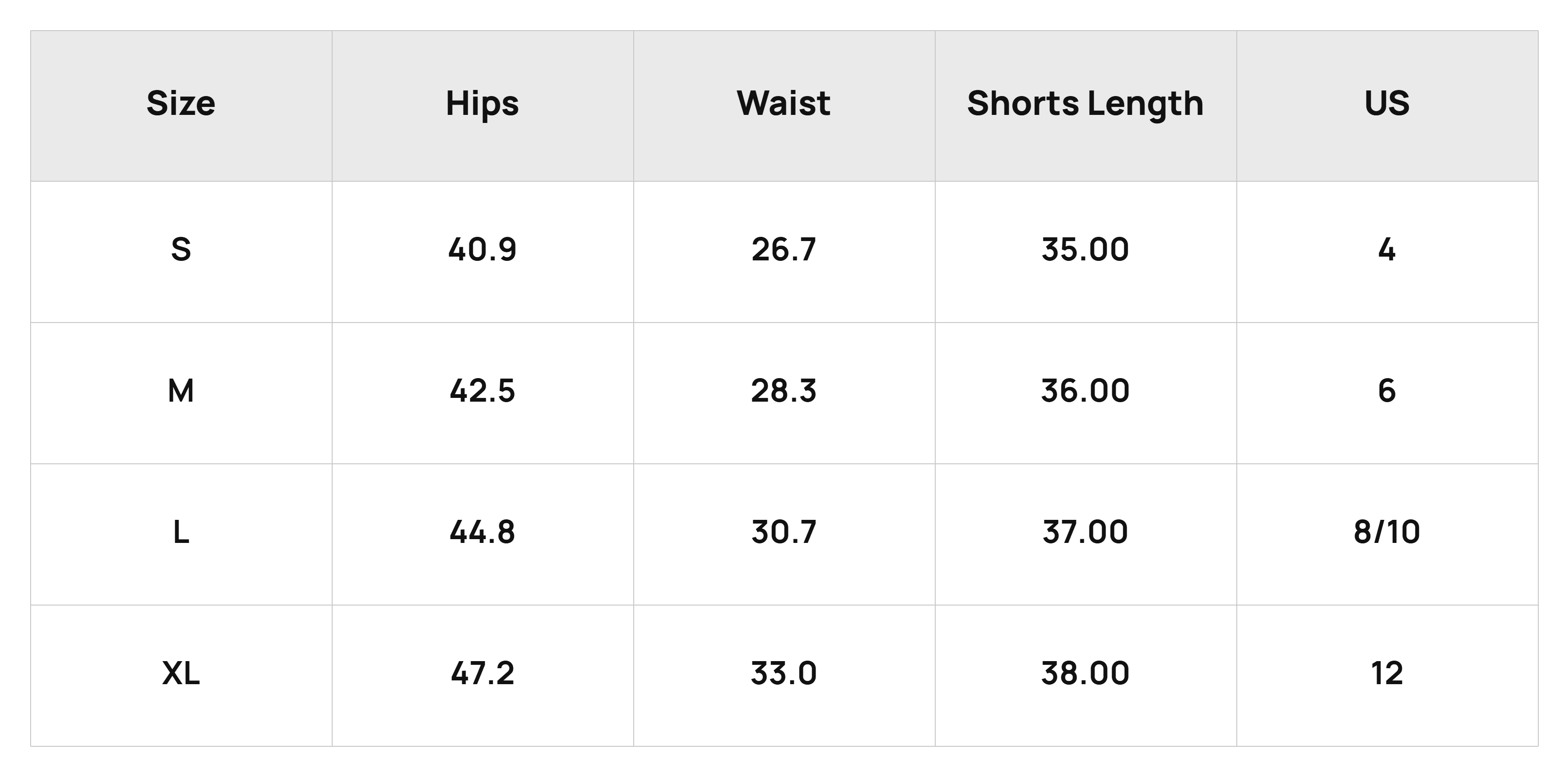 Size Chart