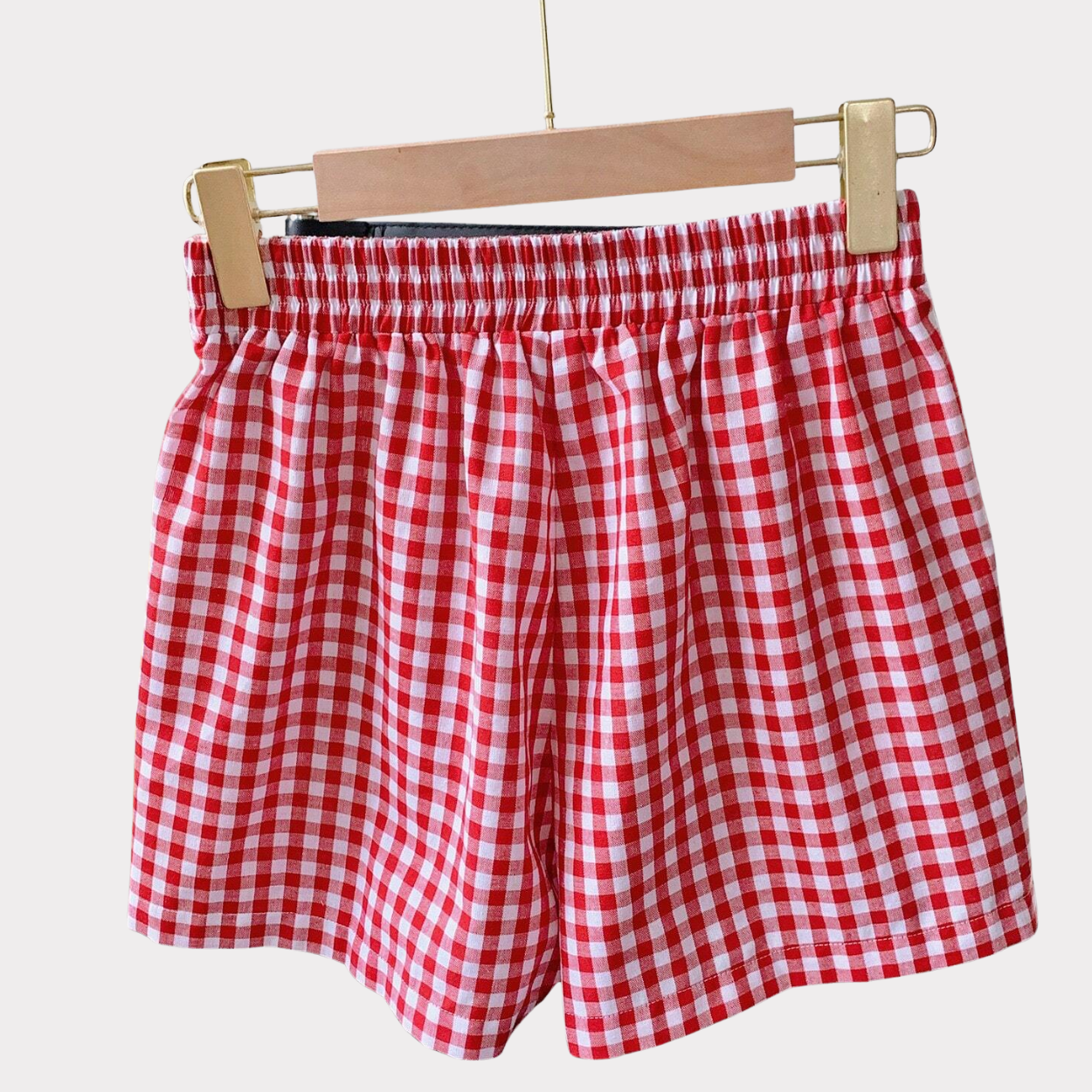 Casual Plaid Woven Summer Shorts For Women