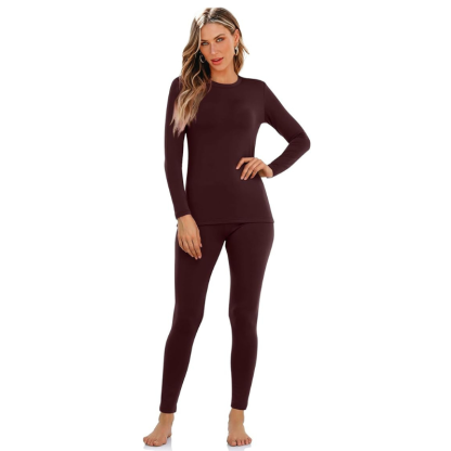 Women Fleece Lined Thermal Underwear Set for Cold Weather
