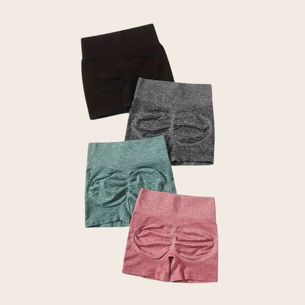 Pack Of 4 Butt Lifting High Yoga Shorts For Women