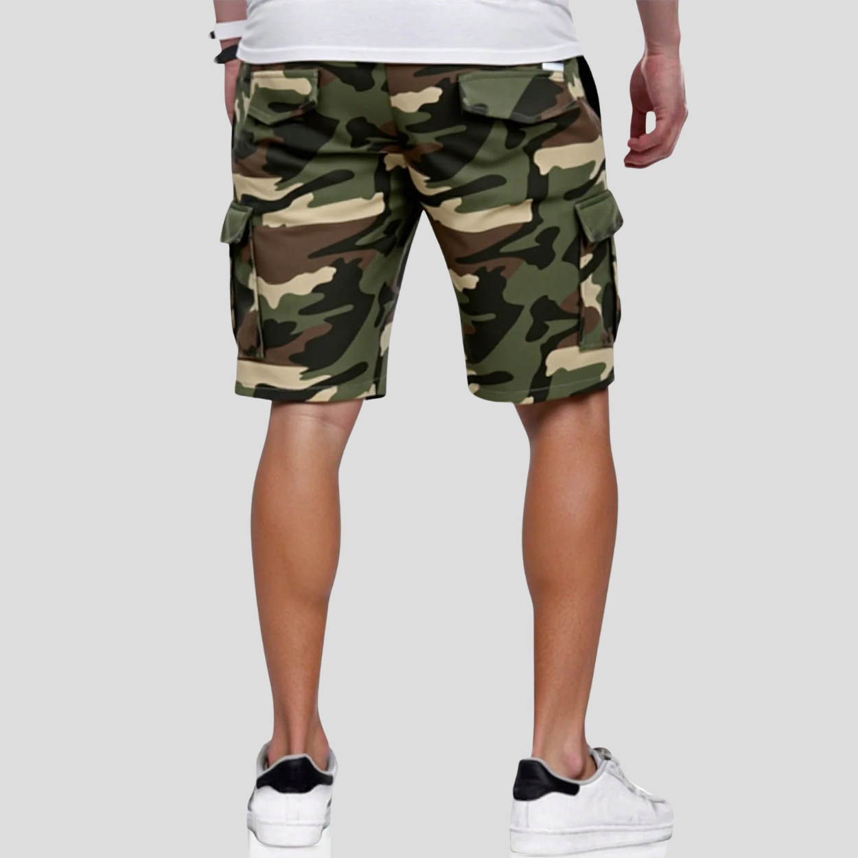 Casual Cargo Shorts For Men With Flap Pockets