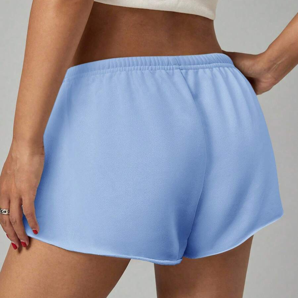 Solid Color Loose And Casual Elastic Shorts For Women