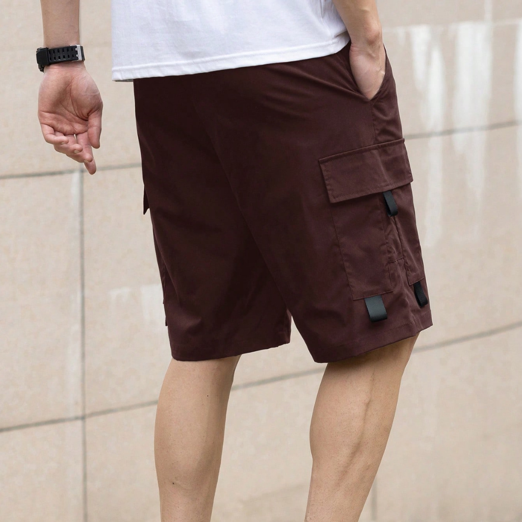 Solid Color Casual Loose Drawstring Shorts