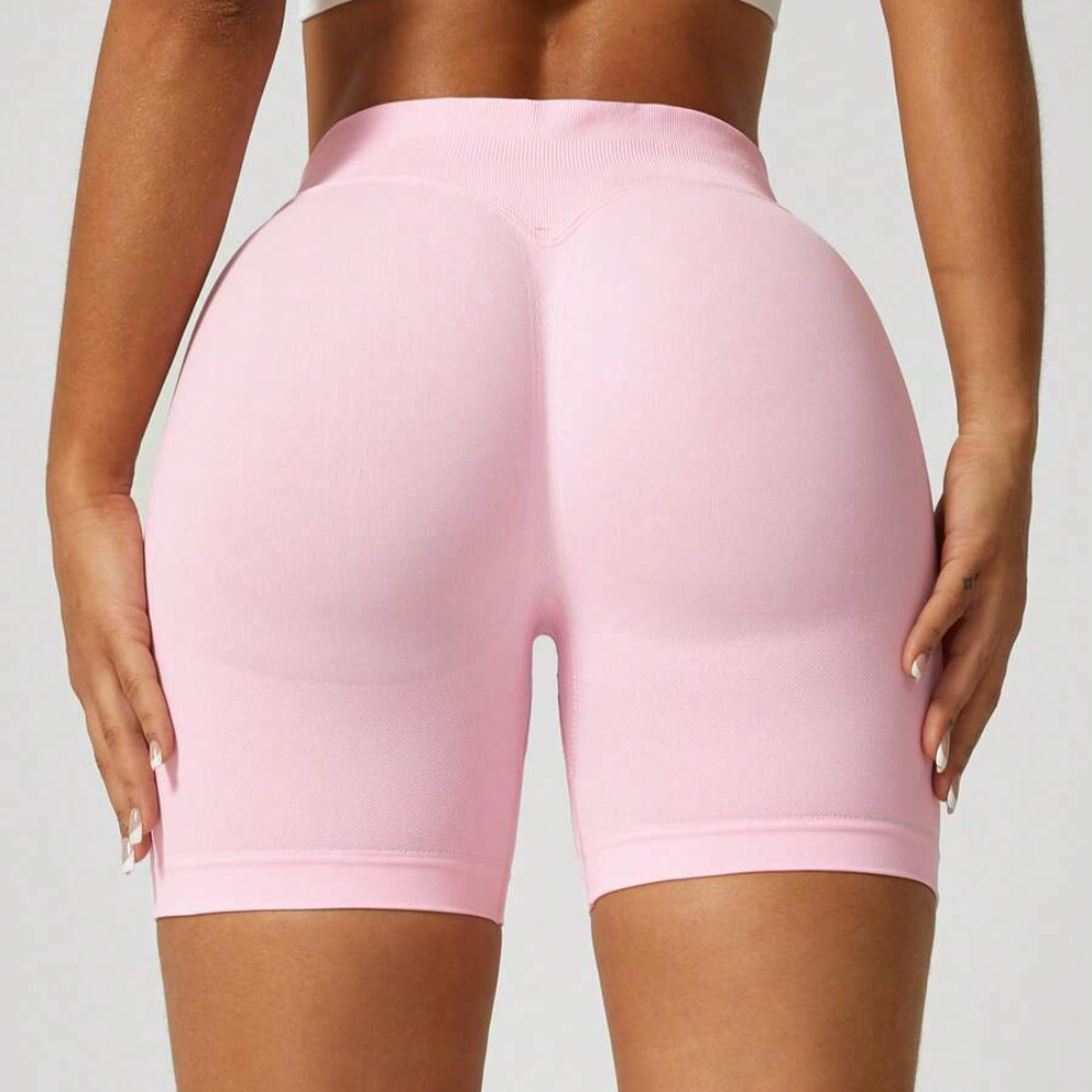 Pack Of 1 Solid Color Fitted Workout Shorts For Women
