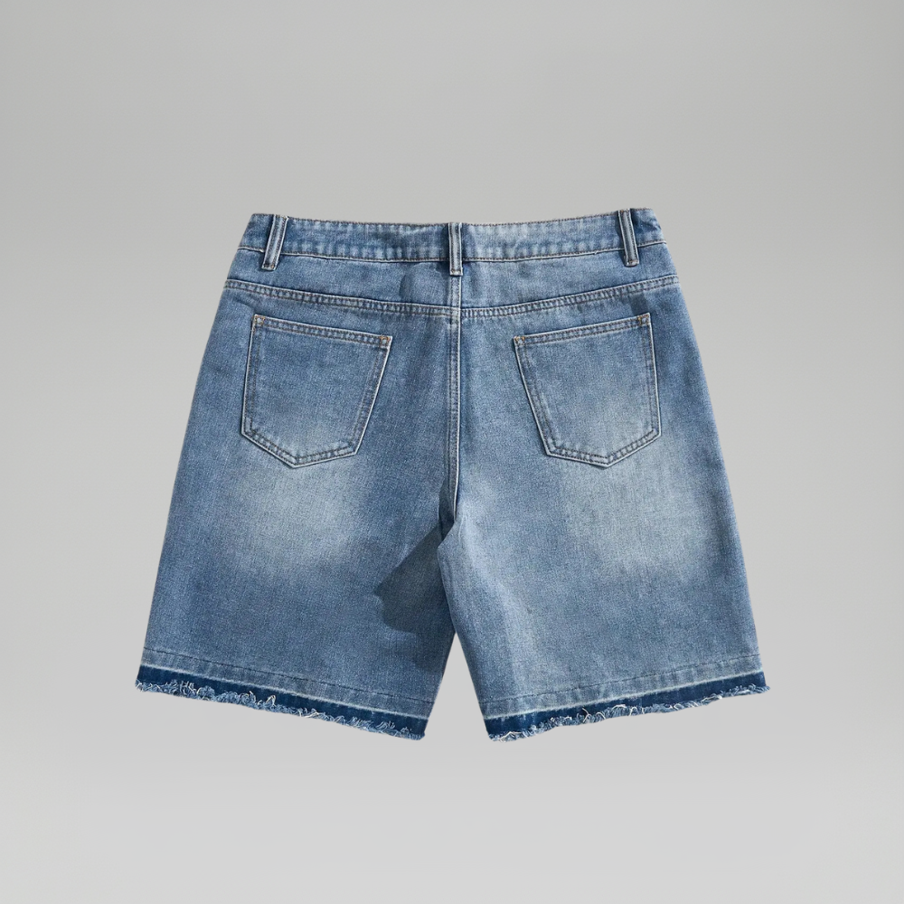 Men’s Rhinestone Decor Denim Shorts Casual Summer
