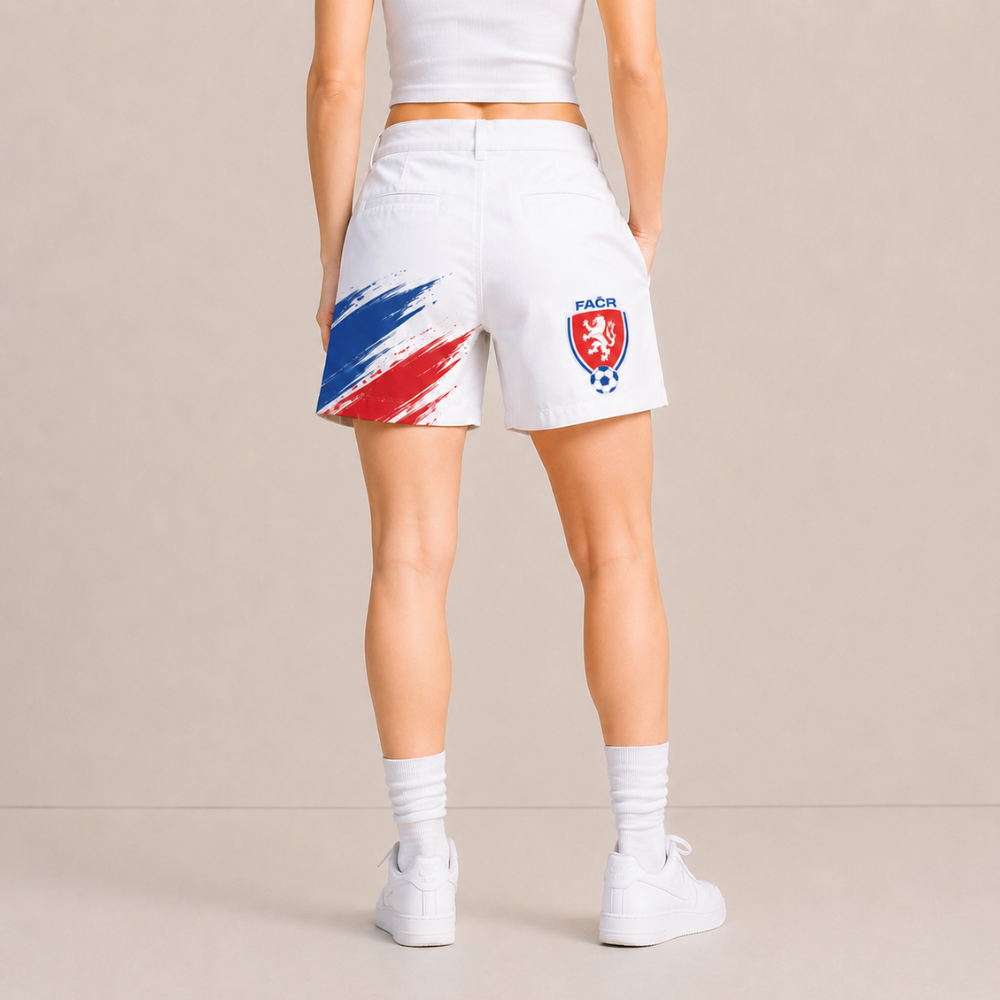 World Cup 2026 Czech Republic Football Fan Printed Twill Shorts