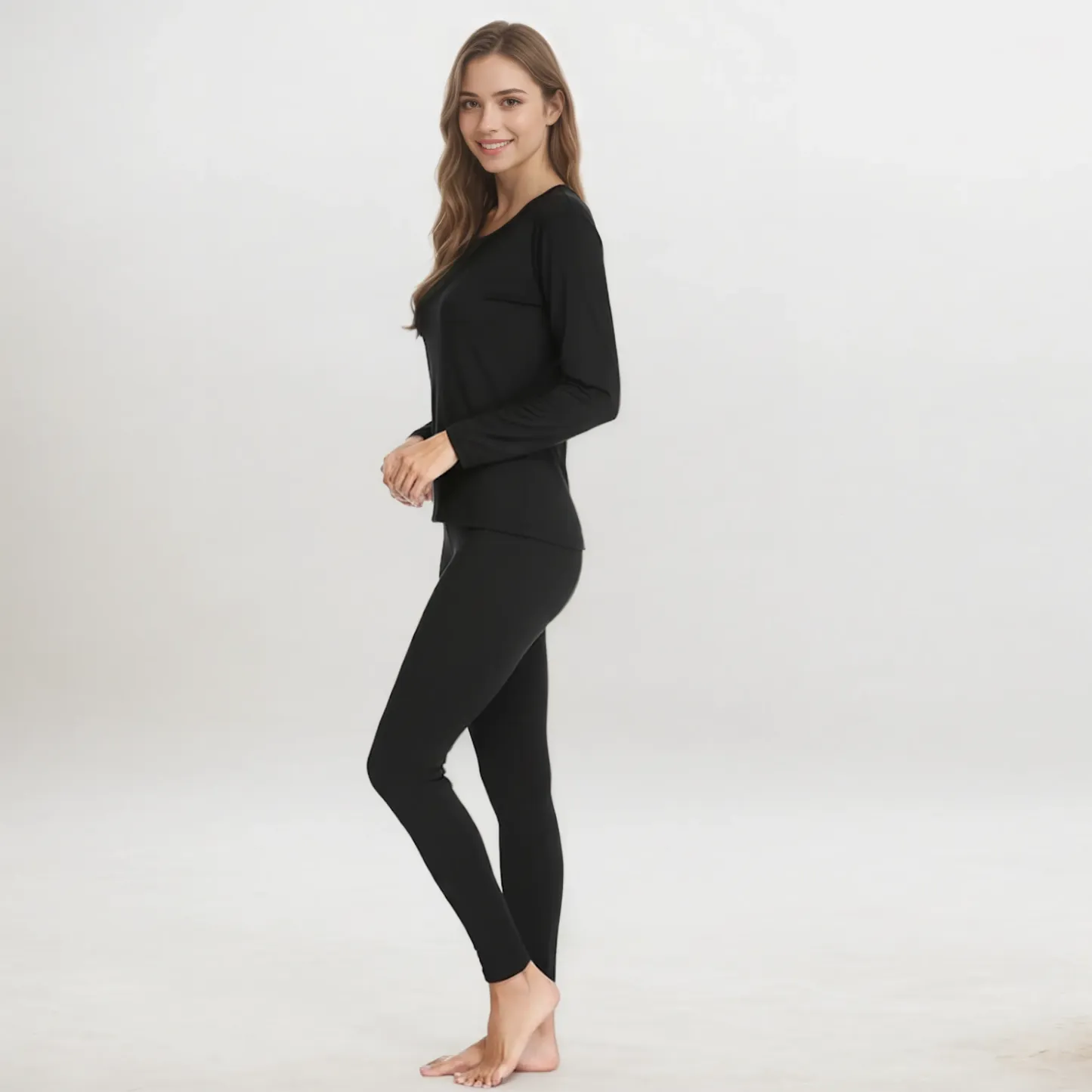 Pack Of 2 Women Thermal Underwear Ultra Soft Fleece Lined Base Layer