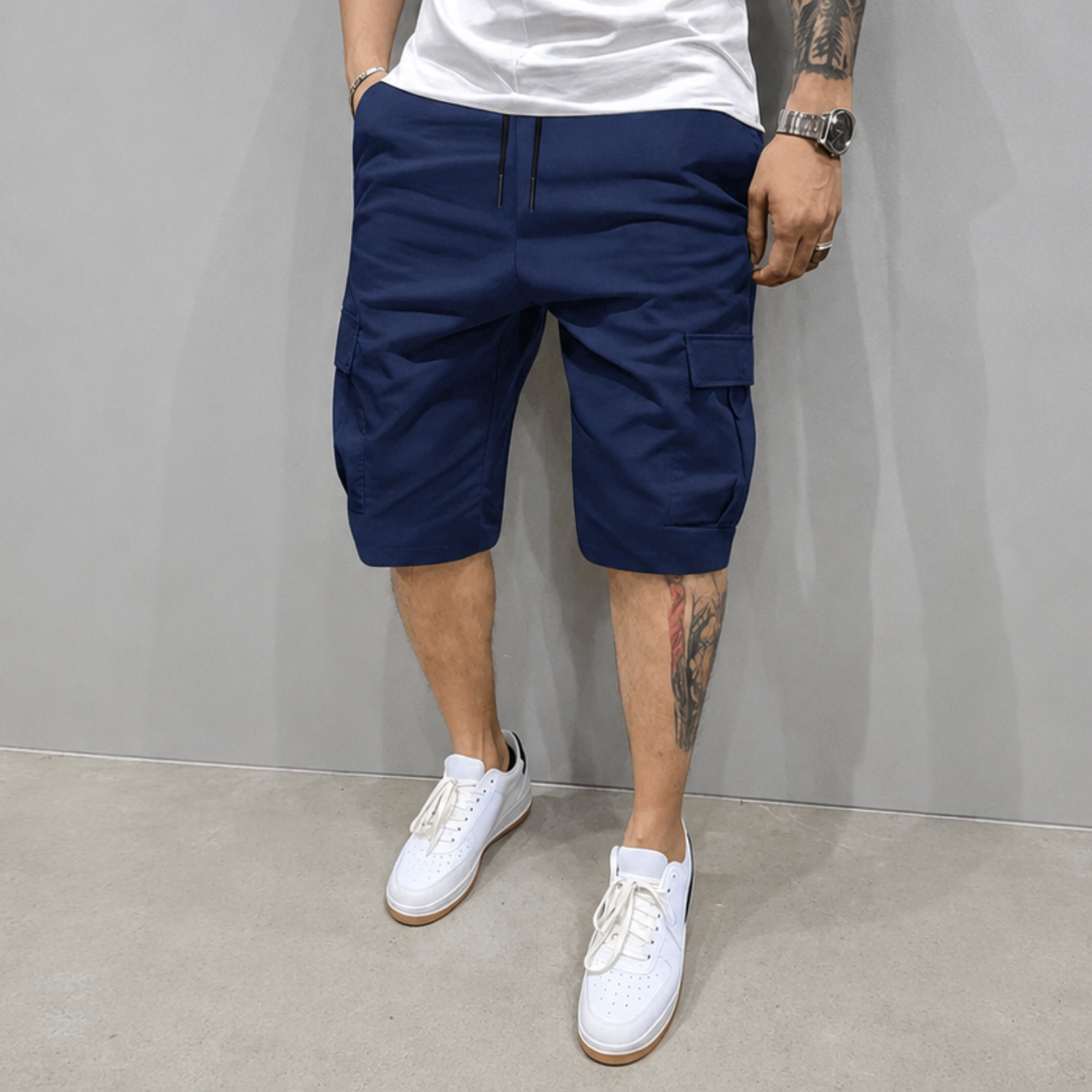 Casual Cargo Lightweight Shorts With Drawstring For Men