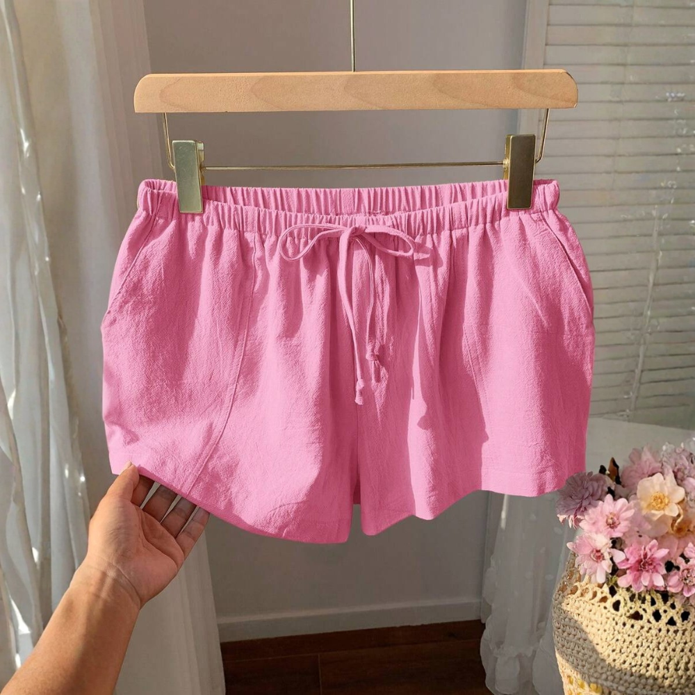 Casual And Loose Drawstring Solid Color Shorts Everyday For Women