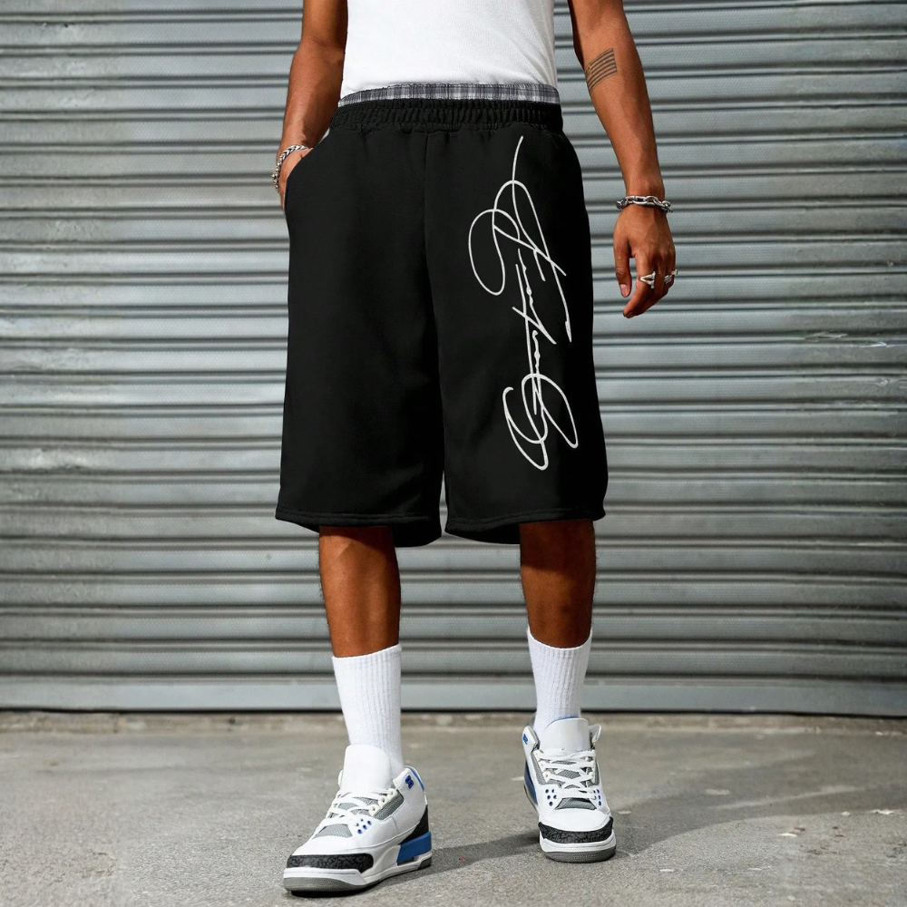 Men’s Contrast Trim Drawstring Casual Sweatpants Shorts