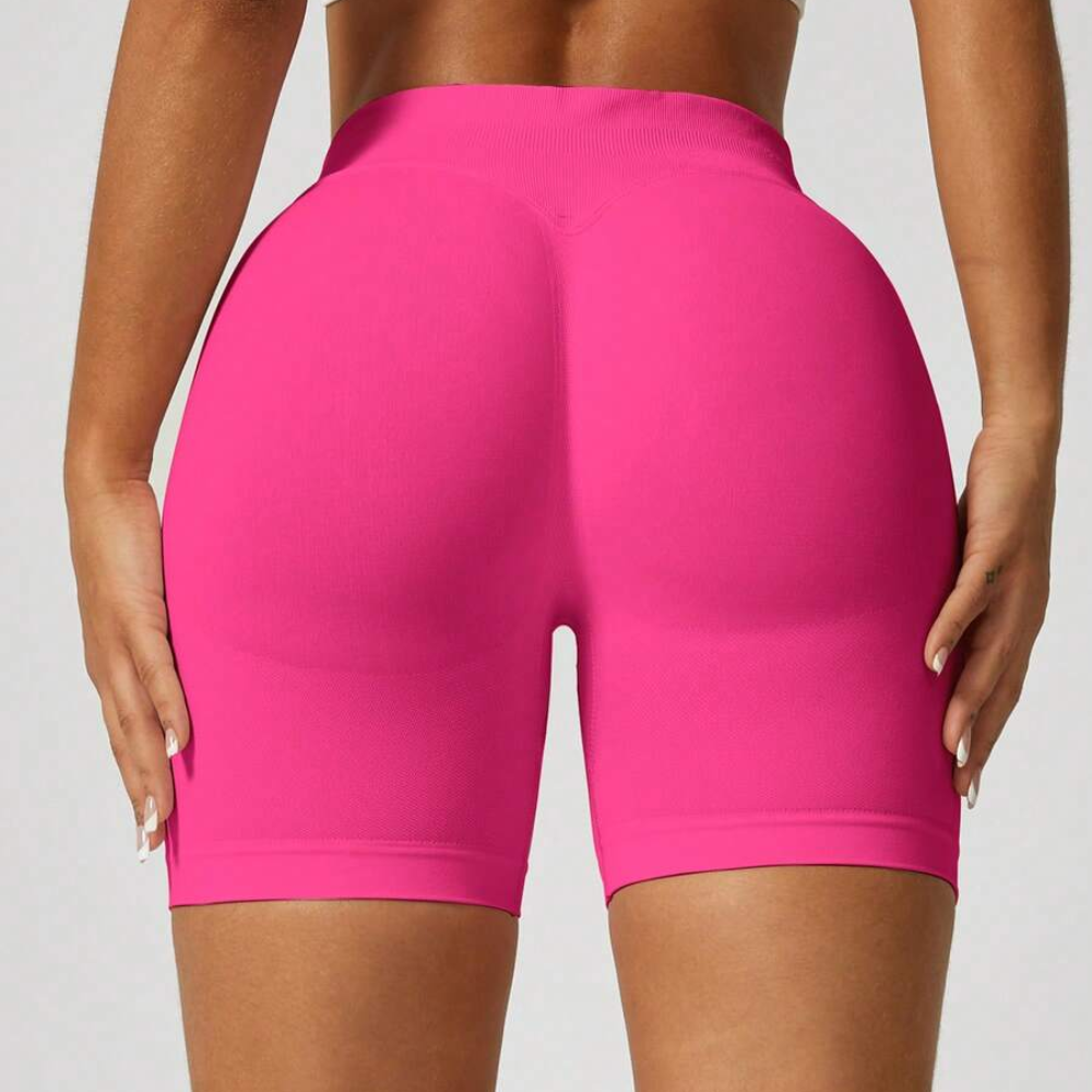 Pack Of 1 Solid Color Fitted Workout Shorts For Women