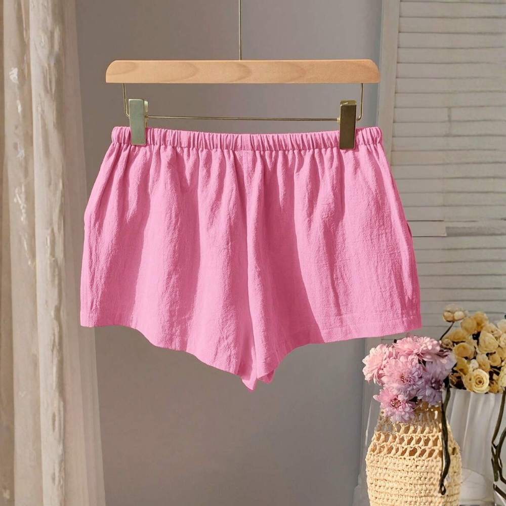 Casual And Loose Drawstring Solid Color Shorts Everyday For Women