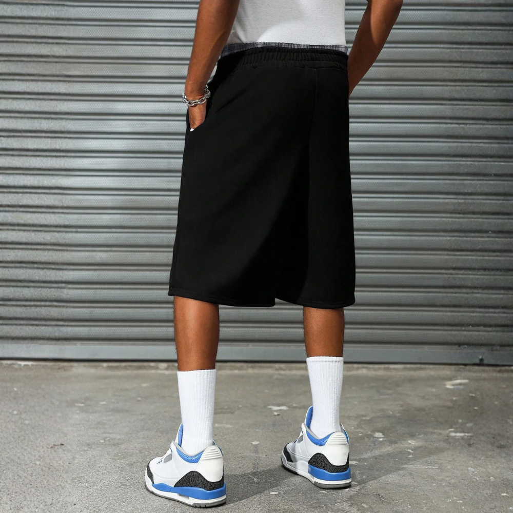 Men’s Contrast Trim Drawstring Casual Sweatpants Shorts