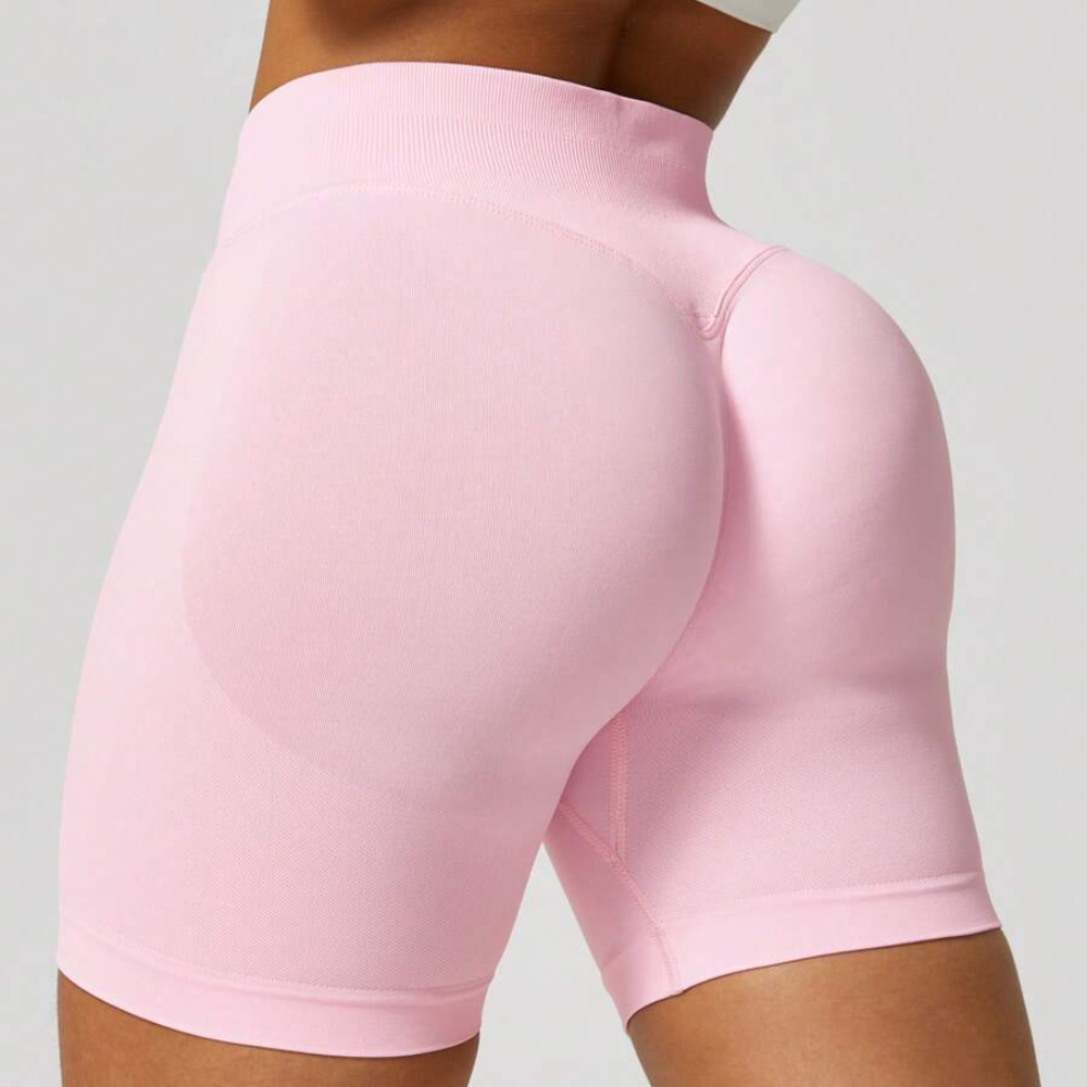 Pack Of 1 Solid Color Fitted Workout Shorts For Women