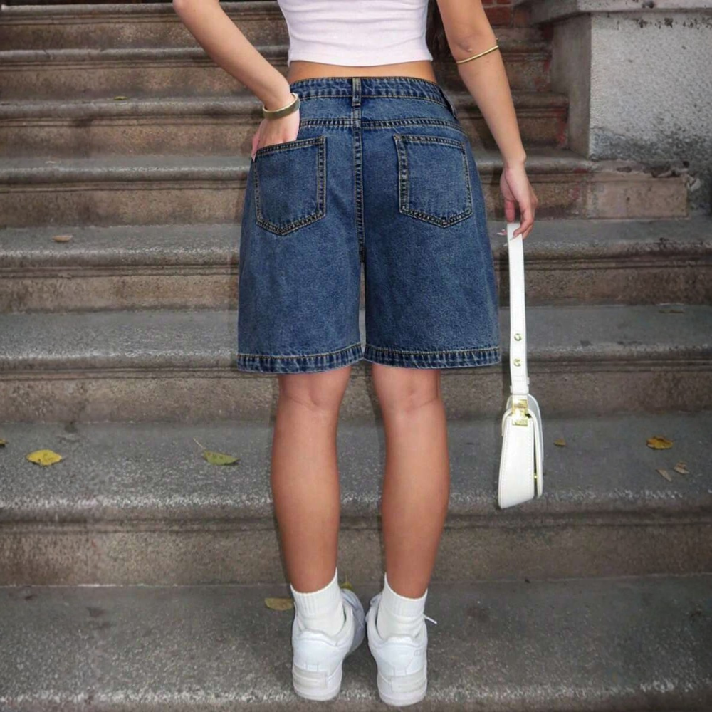 Denim And Loose Bermuda Shorts And Summer Casual For Women