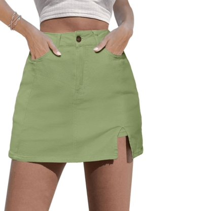 Women High Rise Stretchy Mini Skirt