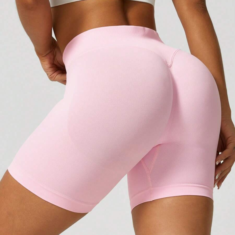 Pack Of 1 Solid Color Fitted Workout Shorts For Women