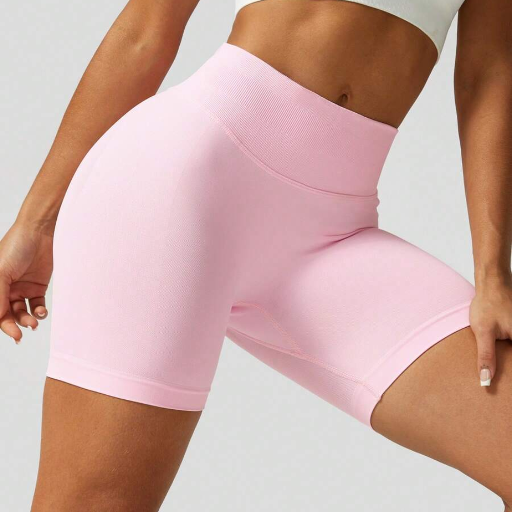 Pack Of 1 Solid Color Fitted Workout Shorts For Women