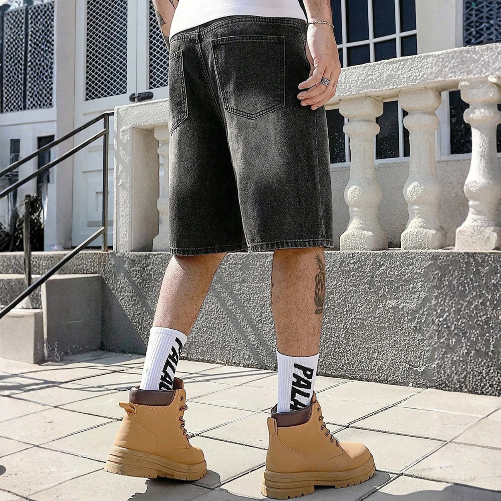Men’s Rhinestone Decor Denim Shorts Casual Summer