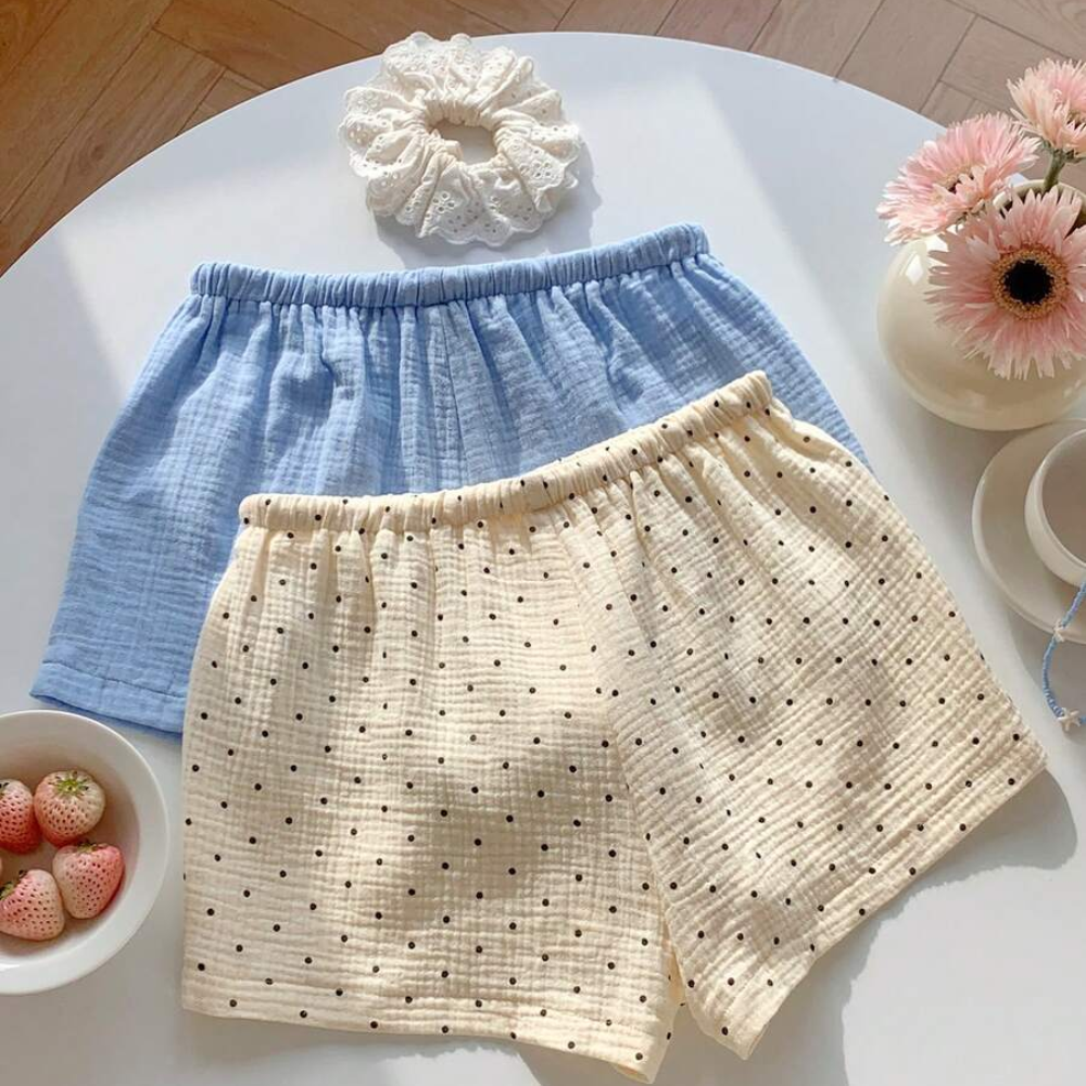 Pack Of 2 Striped Linen Shorts For Women