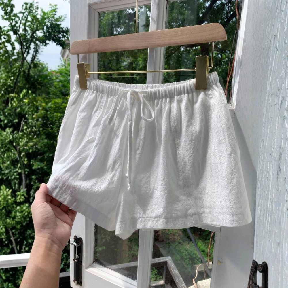 Casual And Loose Drawstring Solid Color Shorts Everyday For Women