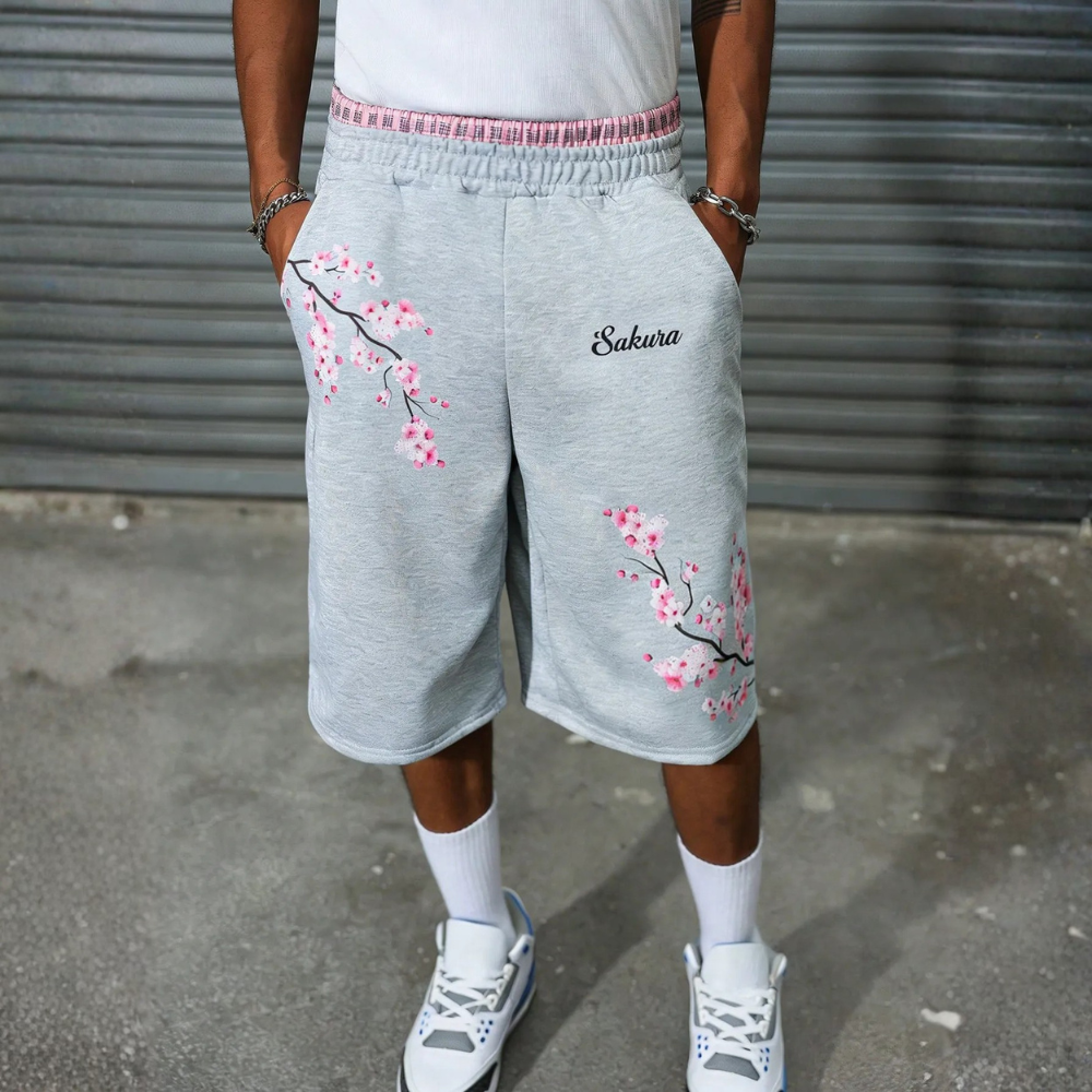 Men’s Contrast Trim Drawstring Casual Sweatpants Shorts