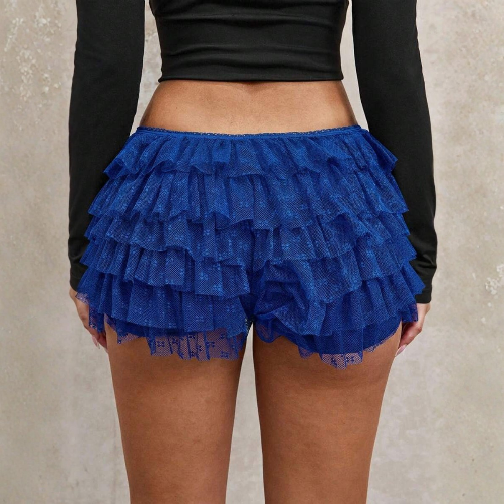 Summer Lace Ruffle Low Waist Shorts For Women