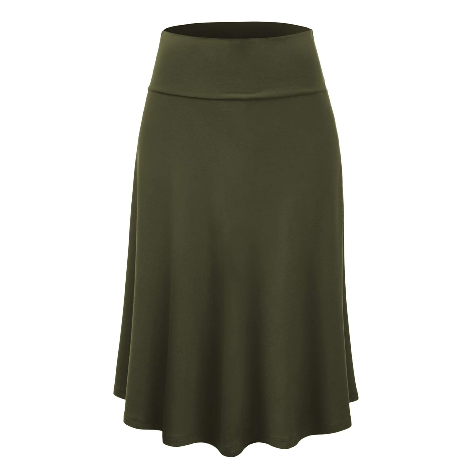 Casual Solid Flare Lightweight Skirt for Women