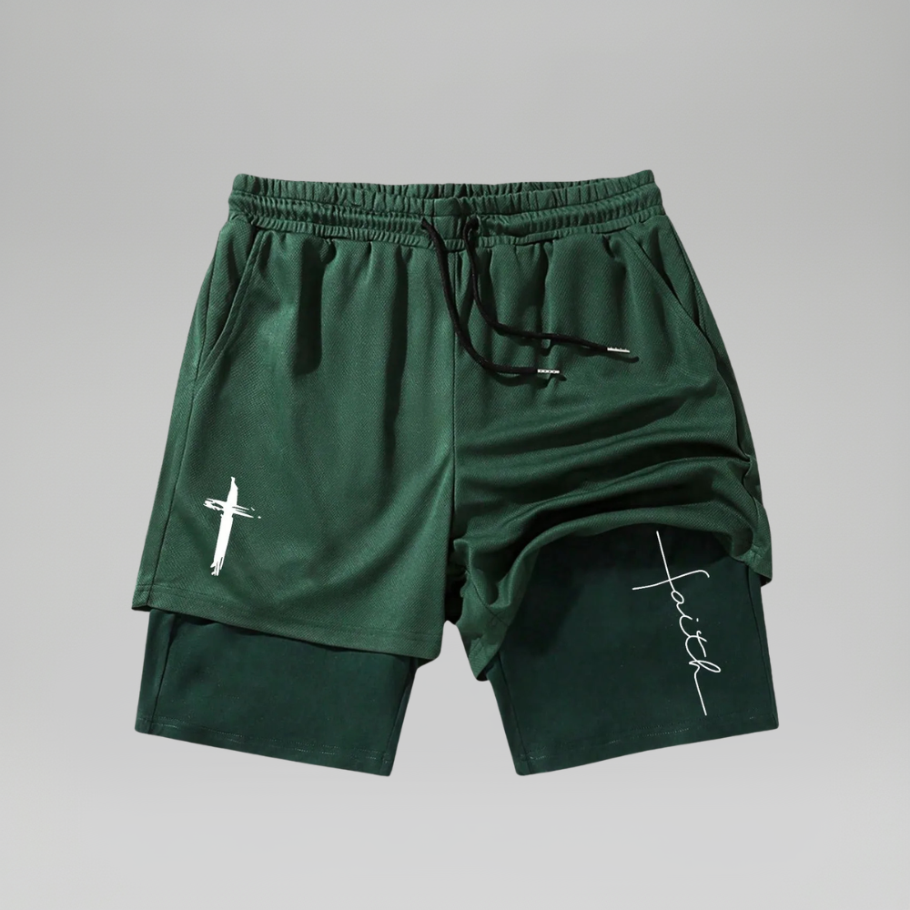 Men's Cross Graphic Knit Drawstring Street Shorts
