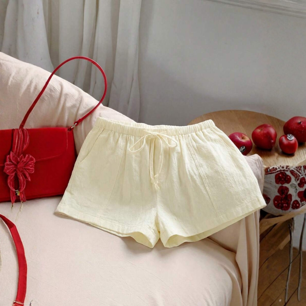 Casual And Loose Drawstring Solid Color Shorts Everyday For Women