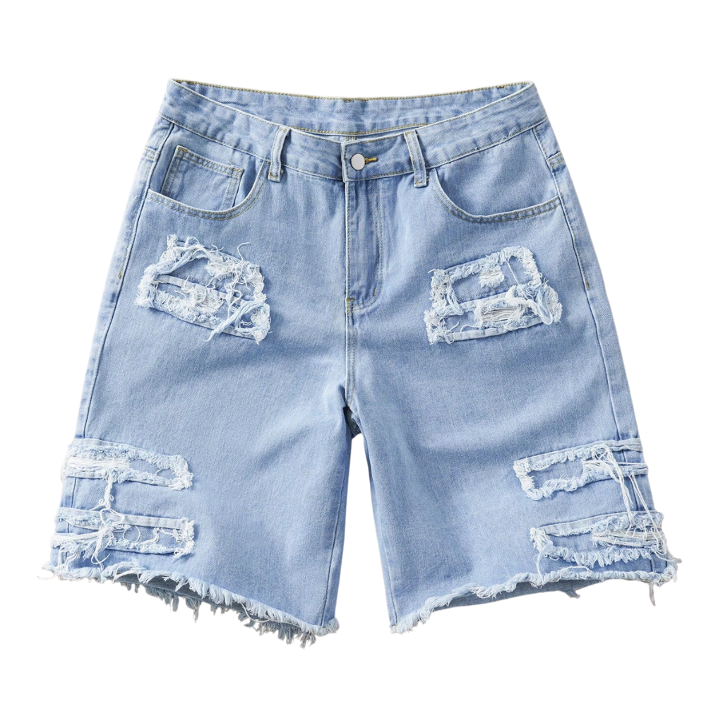 Casual And Camouflage Print Denim Cargo Shorts