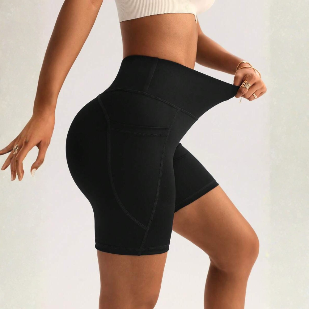 Spring And Summer Casual Slim High Waist Fitness Shorts For Women